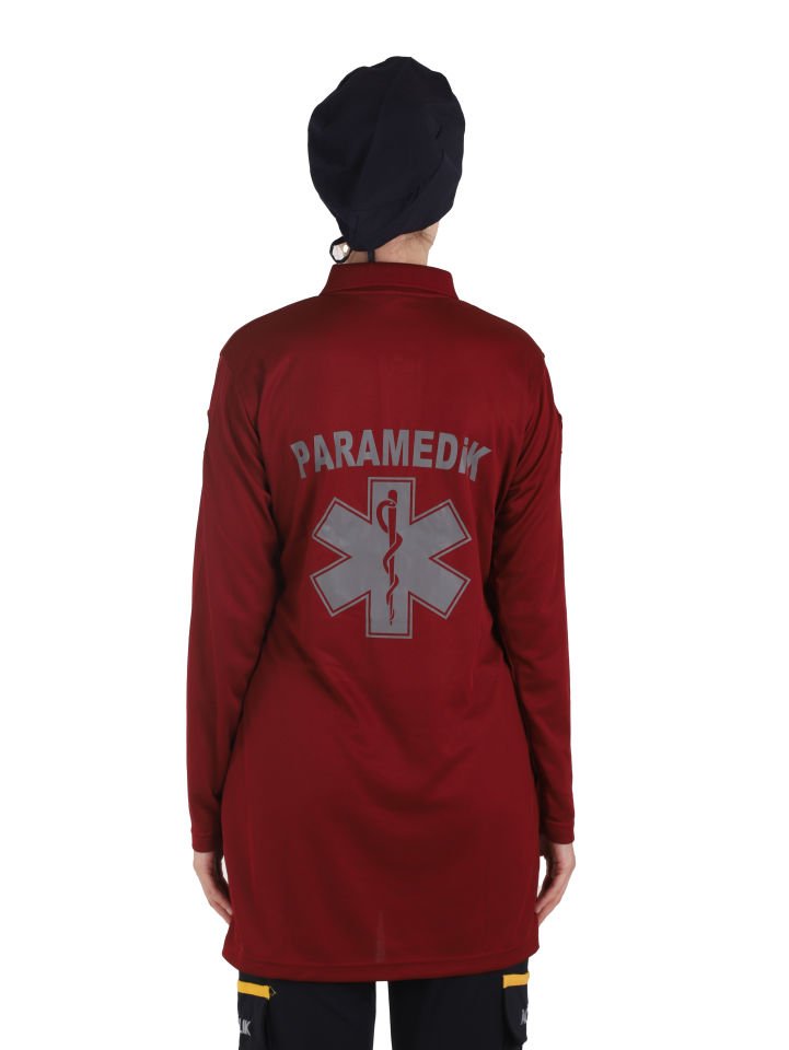 Yeni Paramedik Bordo Comfort Tunik T-shirt (Fileli)