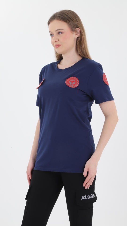 Yeni Petrol Mavisi 112 Acil Sağlık Penye T-shirt (Unisex)