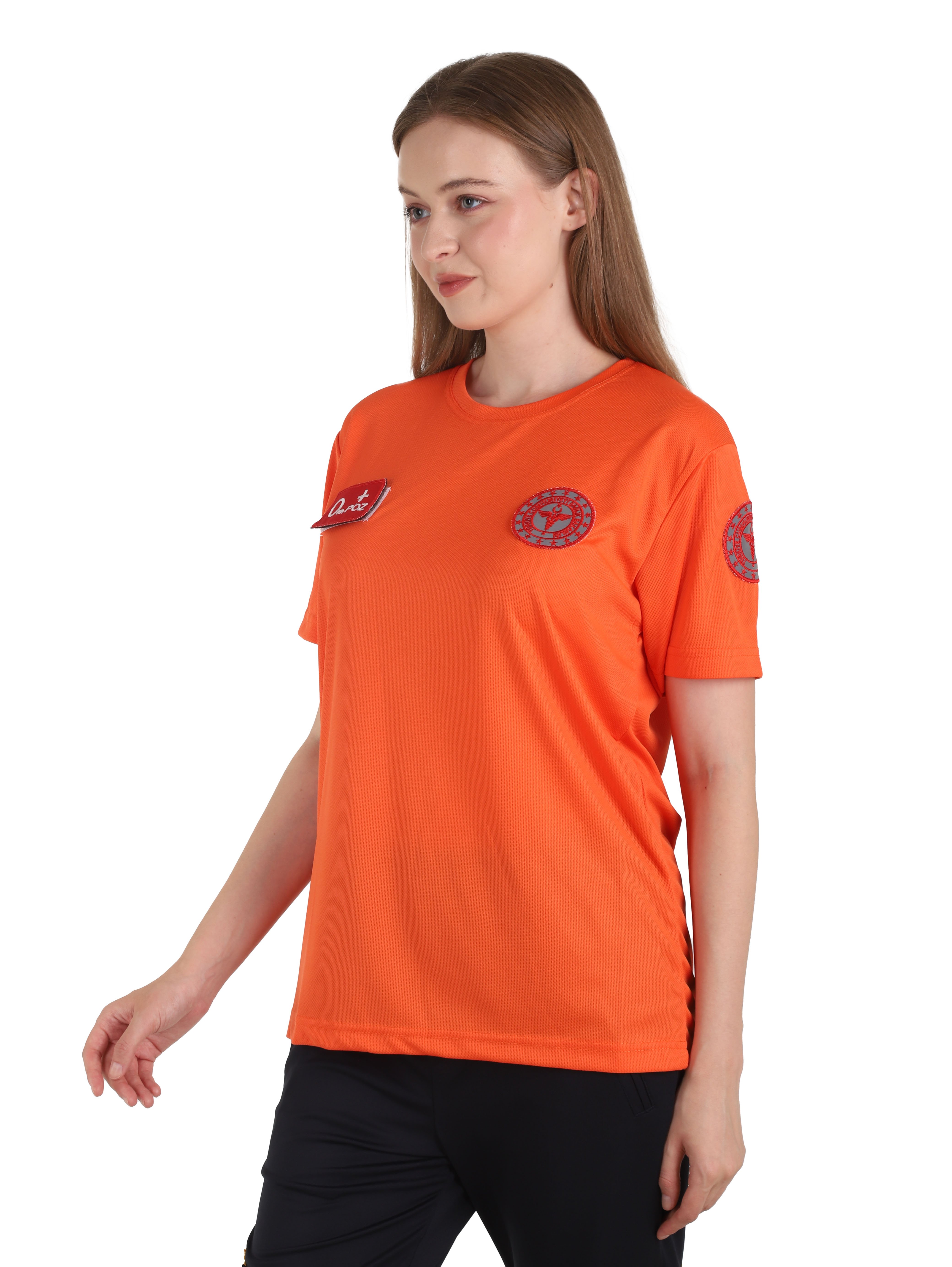 Yeni 112 Acil Sağlık Turuncu Sıfır Yaka Comfort T-shirt (Unisex-Fileli)
