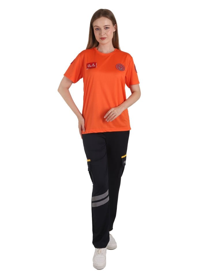 Yeni 112 Acil Sağlık Turuncu Sıfır Yaka Comfort T-shirt (Unisex-Fileli)