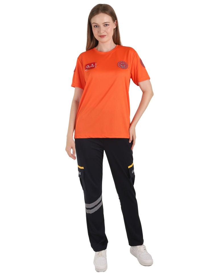 Yeni 112 Acil Sağlık Turuncu Sıfır Yaka Comfort T-shirt (Unisex-Fileli)