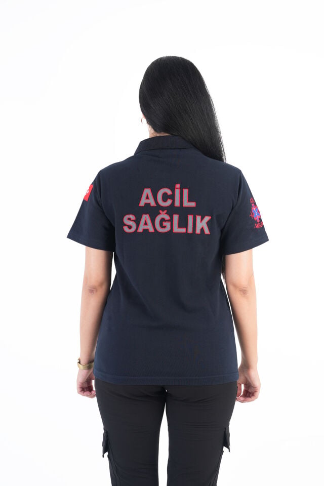 Ritimli Acil Sağlık Lacivert Lacost T-shirt (Unisex)