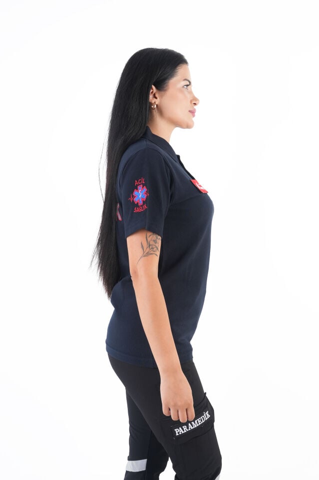 Ritimli Acil Sağlık Lacivert Lacost T-shirt (Unisex)