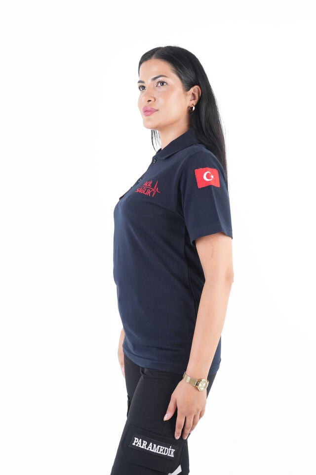 Ritimli Acil Sağlık Lacivert Lacost T-shirt (Unisex)