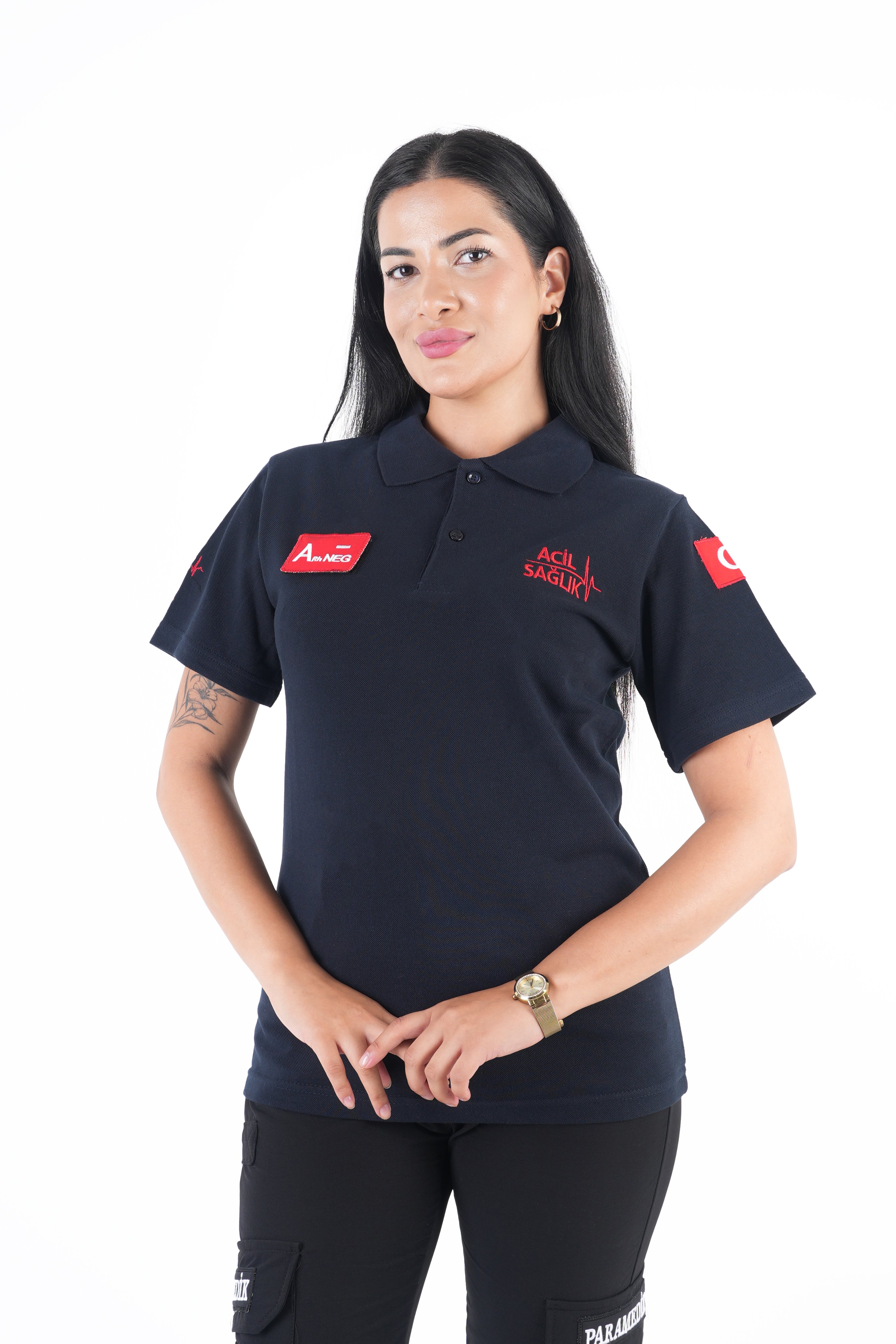 Ritimli Acil Sağlık Lacivert Lacost T-shirt (Unisex)