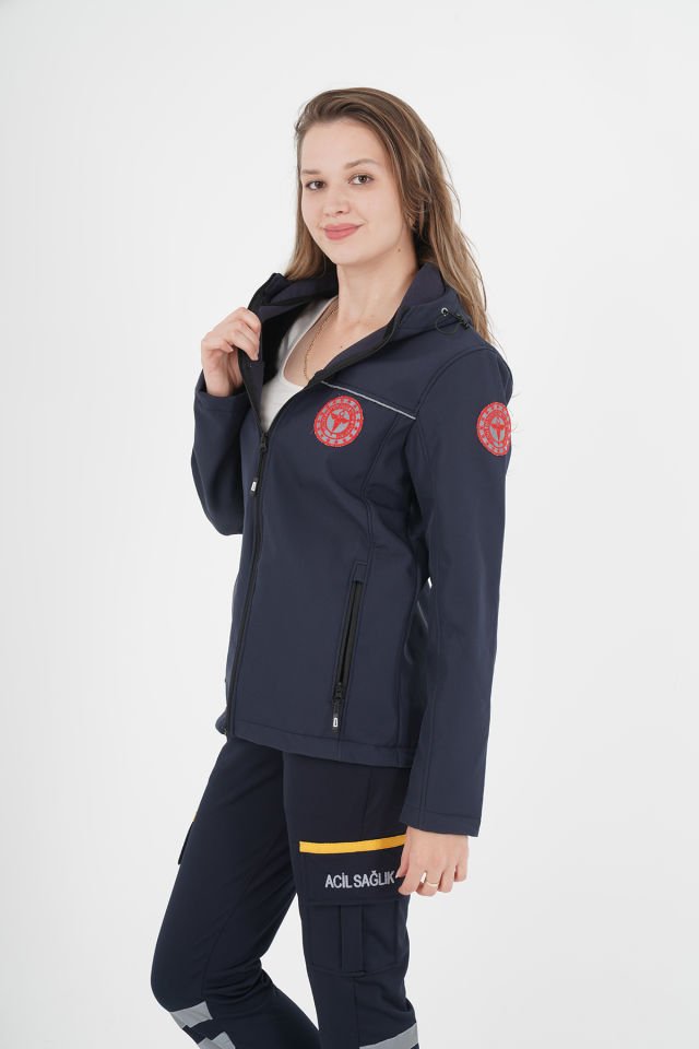 Yeni Evde Sağlık Lacivert Mont (Unisex-Su Geçirmez)