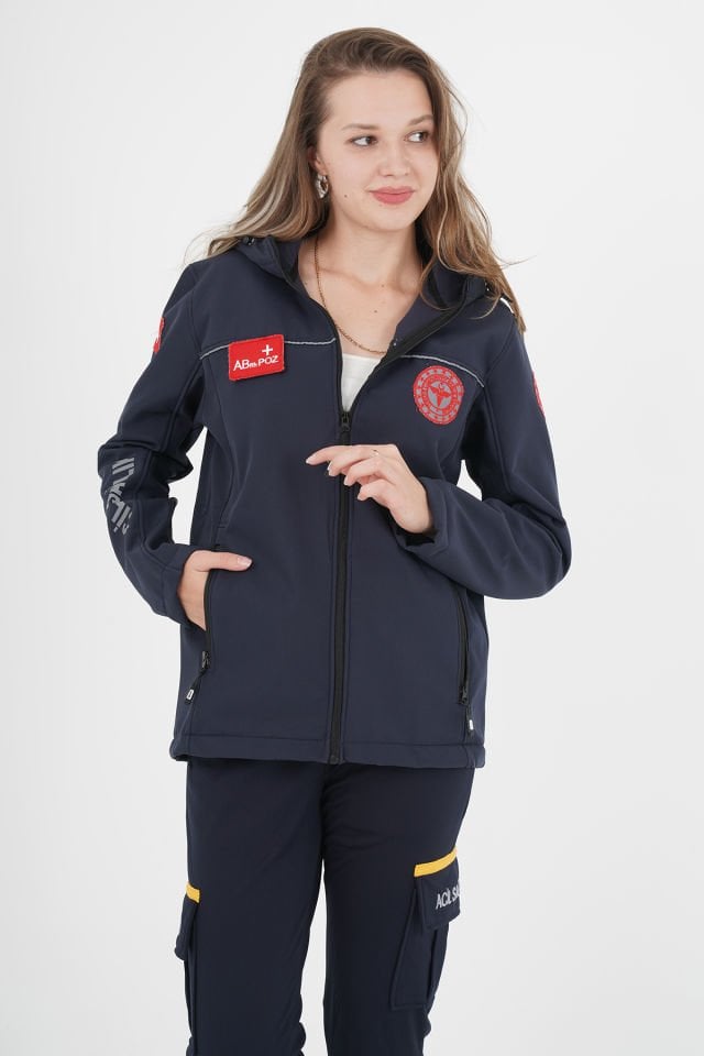 Yeni Evde Sağlık Lacivert Mont (Unisex-Su Geçirmez)