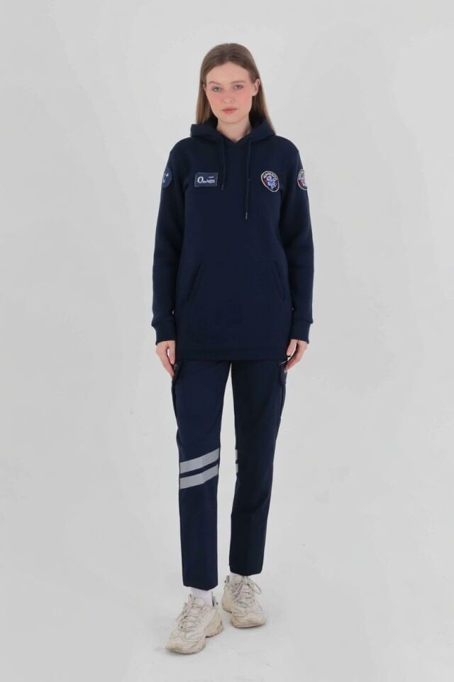 Paramedik Lacivert Kapşonlu Tunik Swit