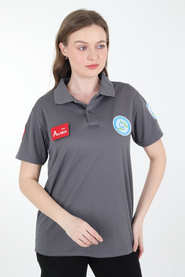 Evde Sağlık Füme Polo Yaka Comfort T-shirt (Unisex-Fileli)