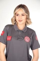 Yeni 112 Acil Sağlık Füme Polo Yaka Comfort T-shirt (Fileli-Unisex)