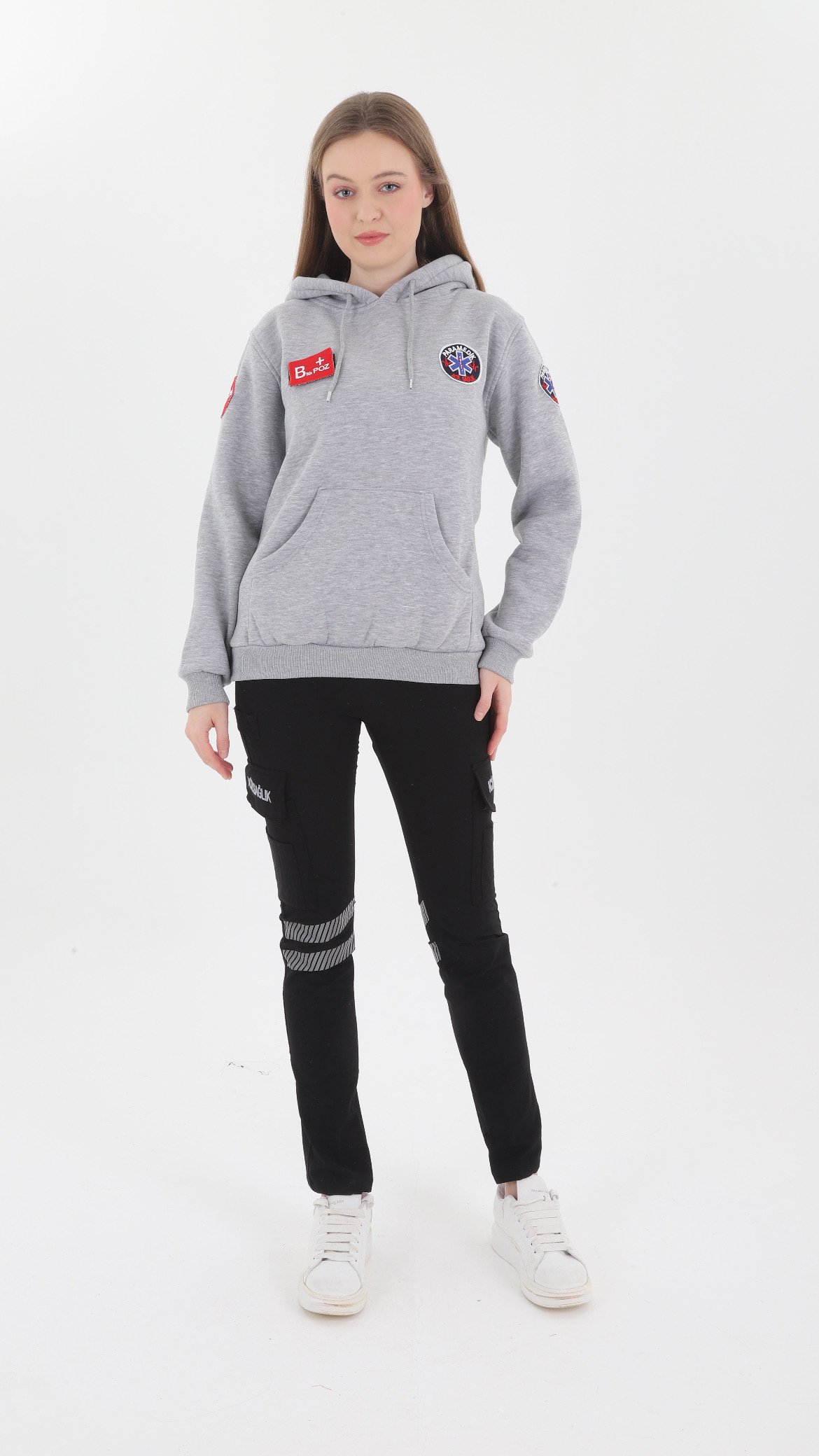 Yeni Paramedik Gri Kapşonlu Swit (Unisex)