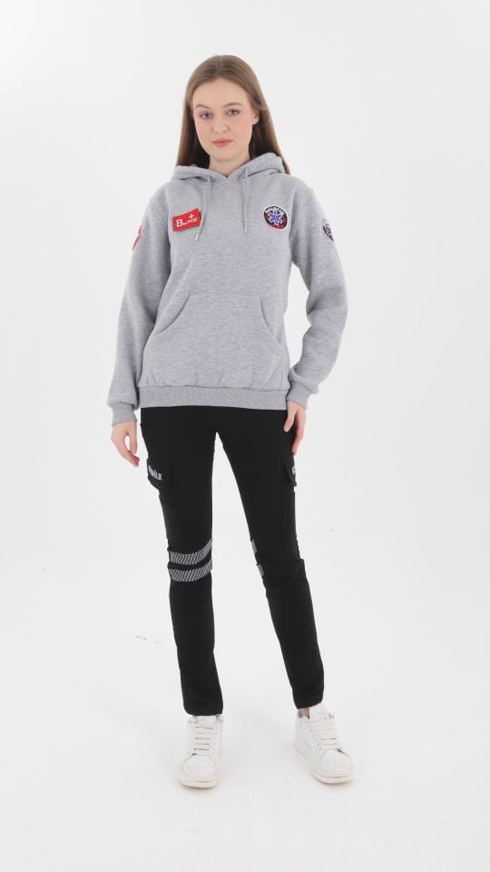 Yeni Paramedik Gri Kapşonlu Swit (Unisex)