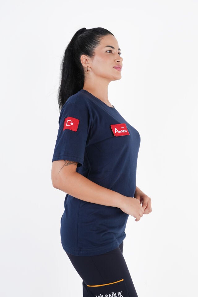 Ritimli Acil Sağlık Lacivert Penye Kısa Kol (Unisex)