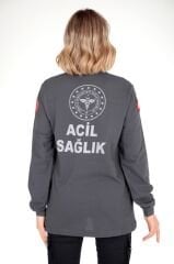 Yeni 112 Acil Sağlık Füme Uzun Kollu Lacoste T-shirt(Unisex)
