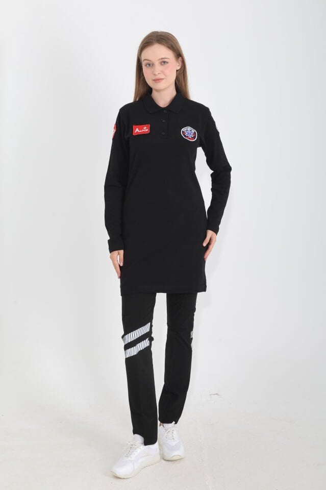 Yeni Paramedik Siyah Tunik Lacoste T-shirt
