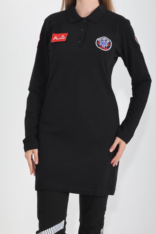 Yeni Paramedik Siyah Tunik Lacoste T-shirt