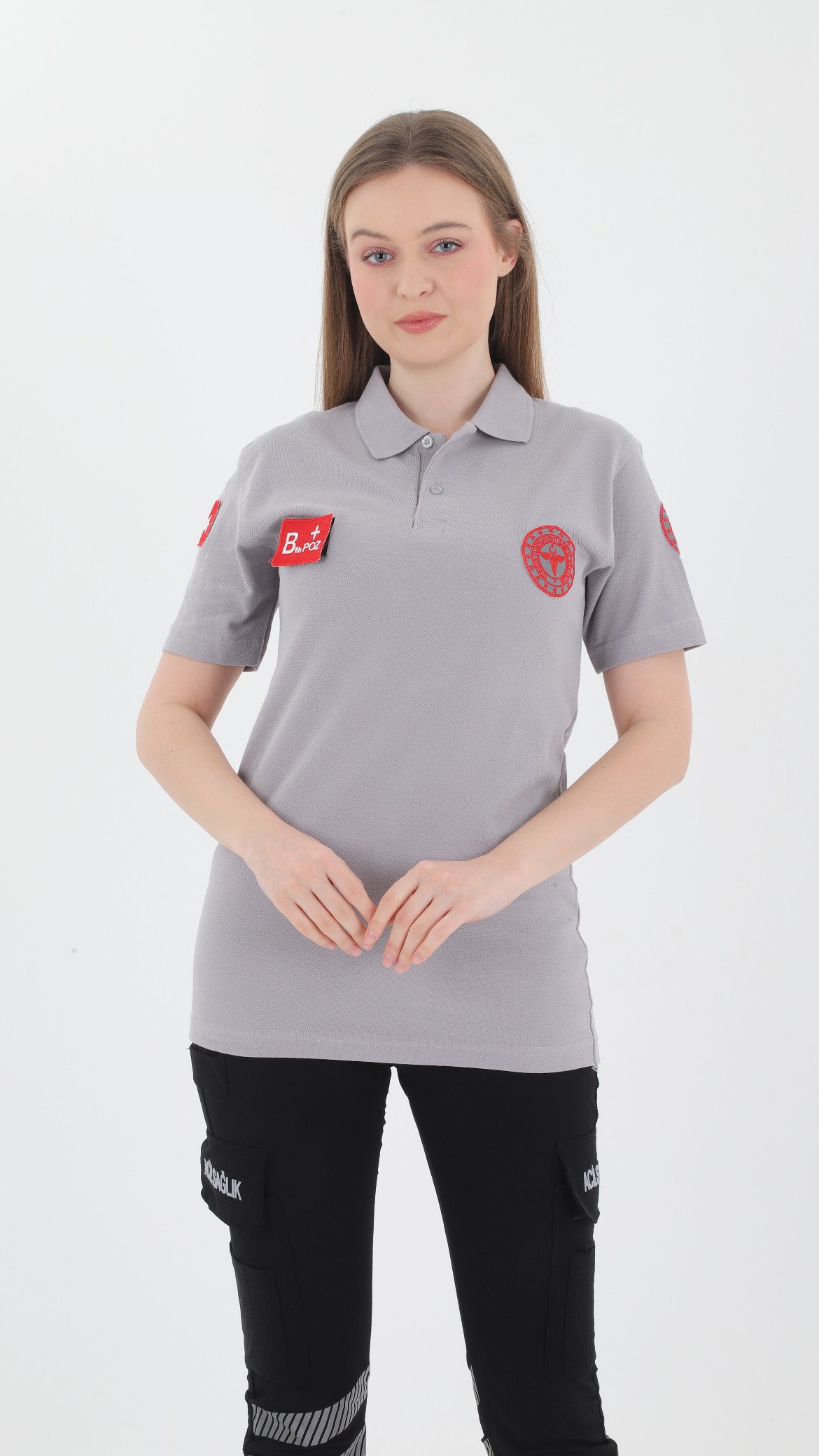 112 Acil Sağlık Açık Gri Lacost T-shirt (Unisex)