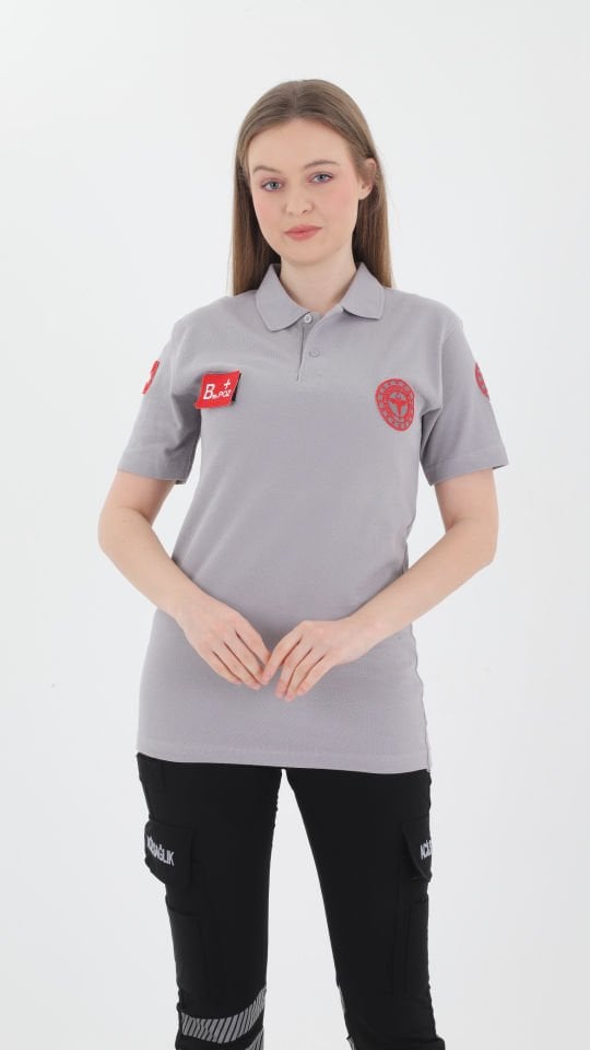 112 Acil Sağlık Açık Gri Lacost T-shirt (Unisex)