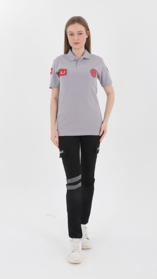 112 Acil Sağlık Açık Gri Lacost T-shirt (Unisex)