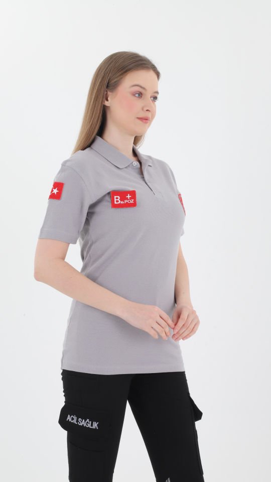 112 Acil Sağlık Açık Gri Lacost T-shirt (Unisex)