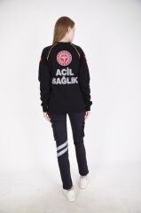 112 Acil Sağlık Sıfır Yaka Lacivert Swit (Reglan Kol-Unisex)