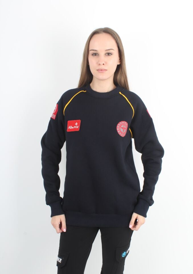 112 Acil Sağlık Sıfır Yaka Lacivert Swit (Reglan Kol-Unisex)