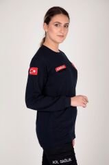 Yeni Sıfır Yaka Lacivert 112 Acil Sağlık Swit (Unisex)