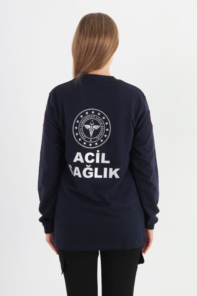 Yeni Sıfır Yaka Lacivert 112 Acil Sağlık Swit (Unisex)