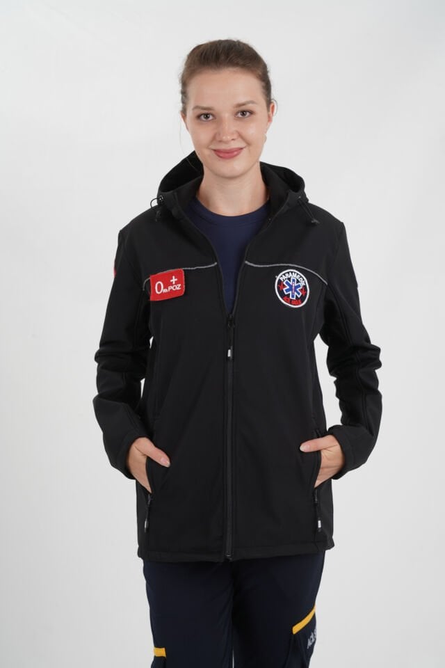 Paramedik Siyah Shoftshell Mont (Su Geçirmez-Unisex)