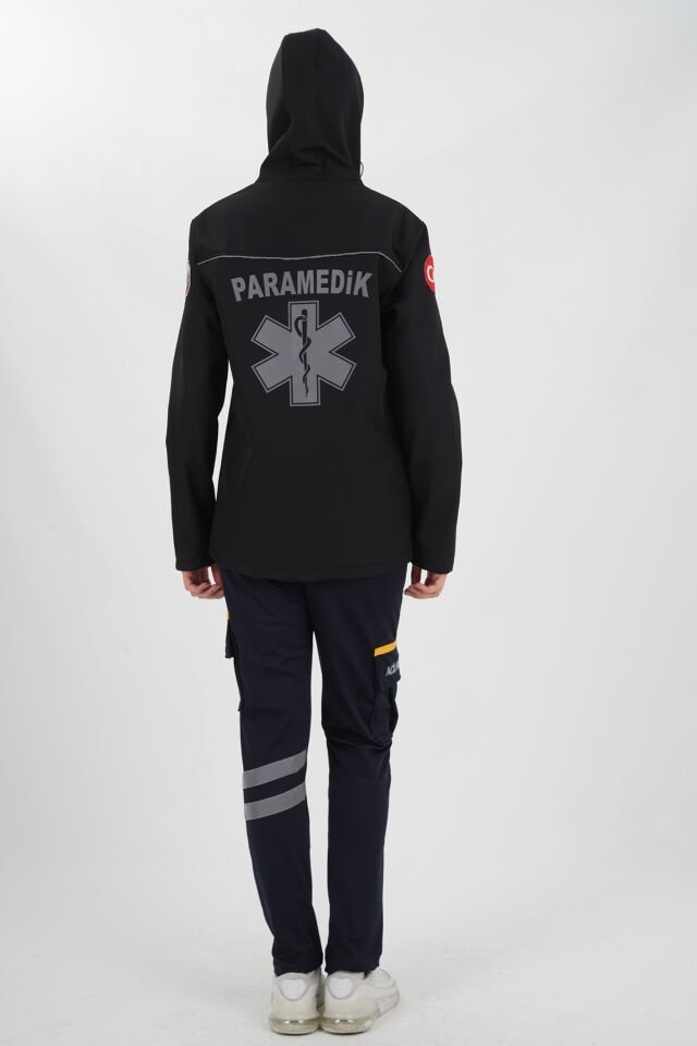 Paramedik Siyah Shoftshell Mont (Su Geçirmez-Unisex)