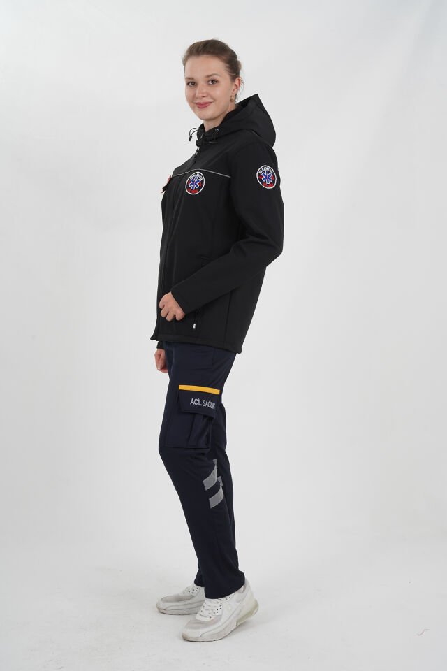 Paramedik Siyah Shoftshell Mont (Su Geçirmez-Unisex)