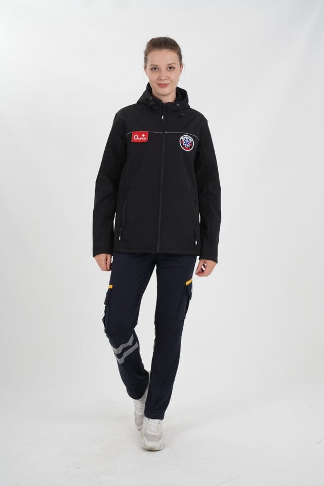 Paramedik Siyah Shoftshell Mont (Su Geçirmez-Unisex)