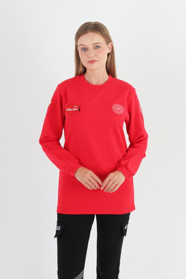 Yeni Sıfır Yaka 112 Acil Sağlık Kırmızı Swit (Unisex)