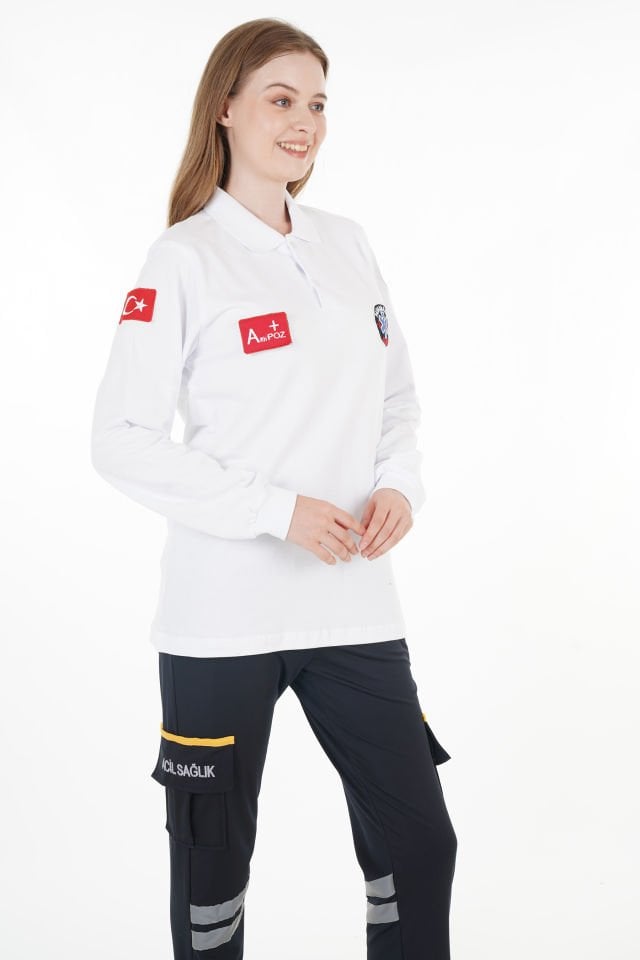 Paramedik Beyaz Uzun Kollu Lacoste T-shirt (Unisex)