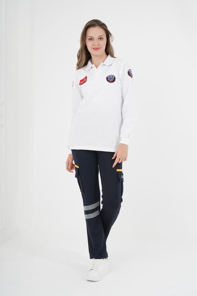 Paramedik Beyaz Uzun Kollu Lacoste T-shirt (Unisex)