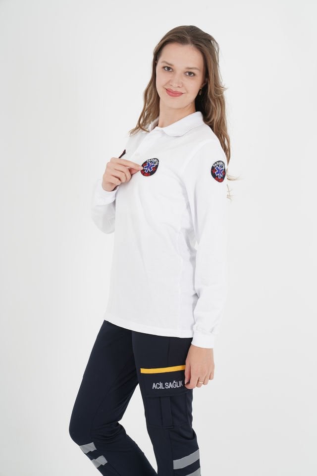 Paramedik Beyaz Uzun Kollu Lacoste T-shirt (Unisex)