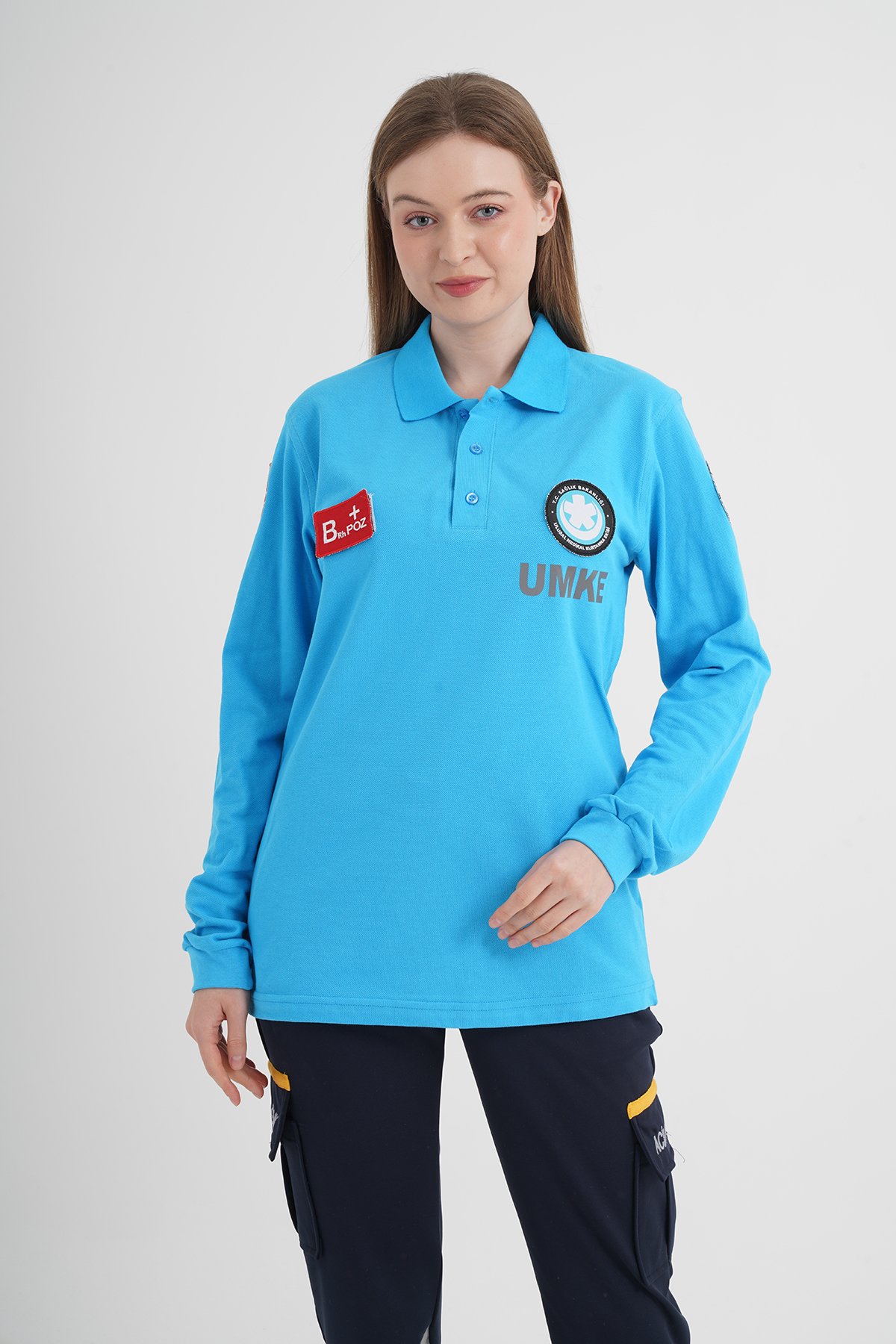 YENİ UMKE Turkuaz Uzun Kollu Lacoste T-shirt (UNİSEX)