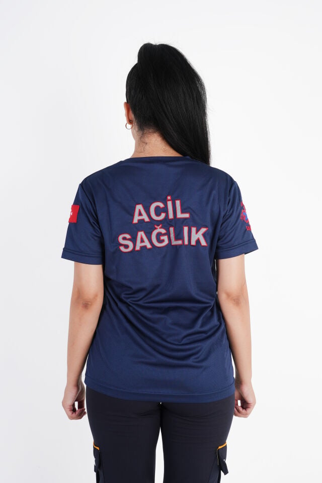 Ritimli Acil Sağlık Lacivert Comfort Sıfır Yaka (Unisex-Fileli)