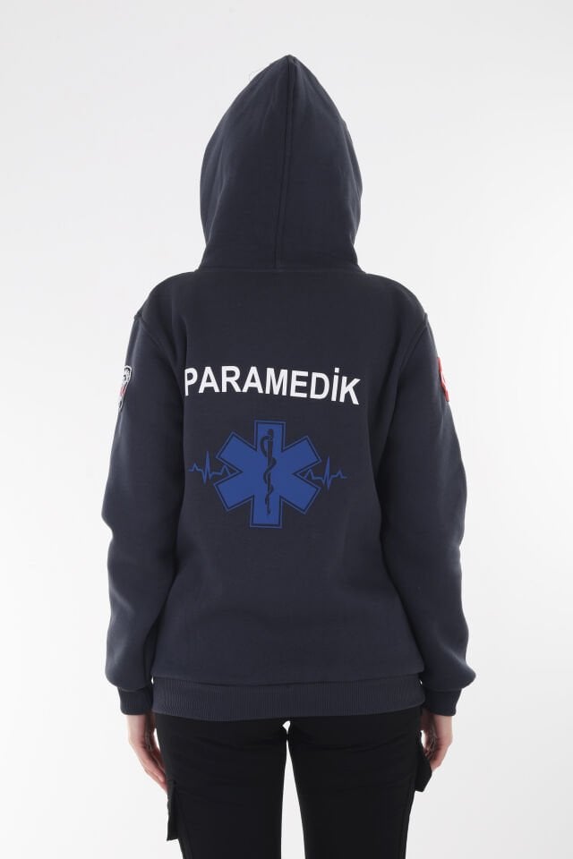 Paramedik Füme Antrasit Kapşonlu Swit (Unisex)