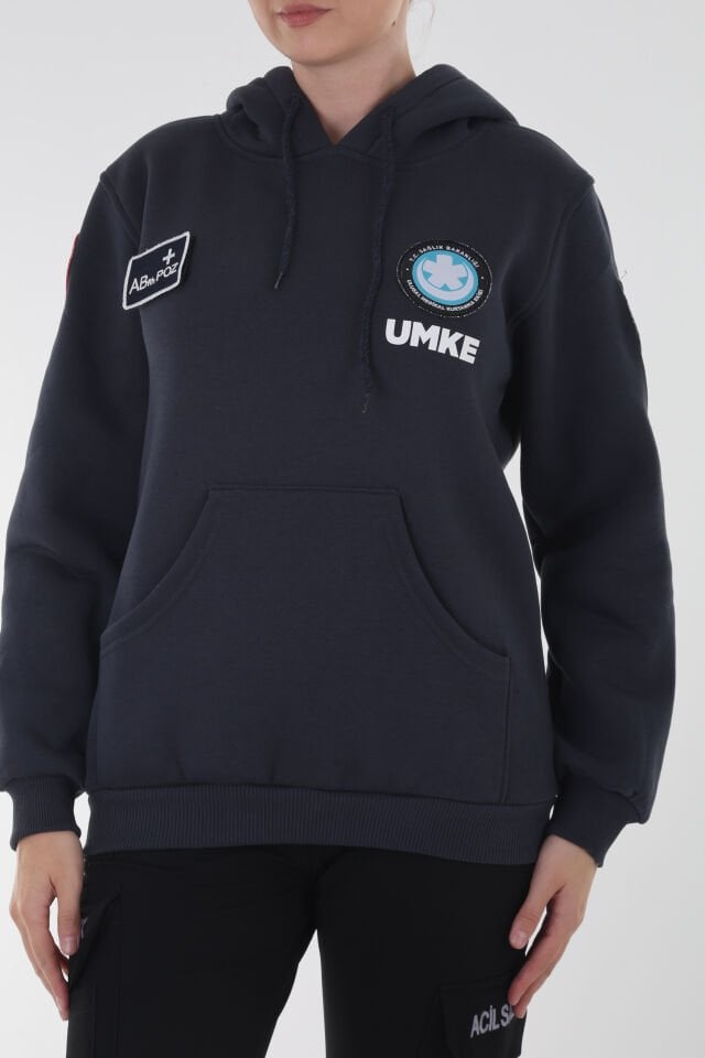 UMKE Antrasit Füme Kapşonlu Swit (Unisex)