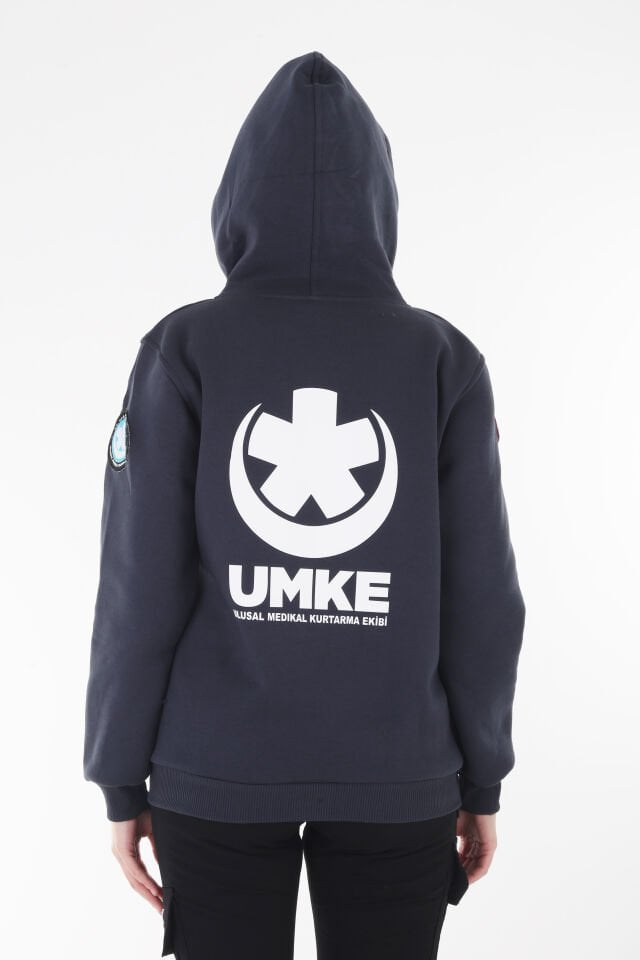 UMKE Antrasit Füme Kapşonlu Swit (Unisex)