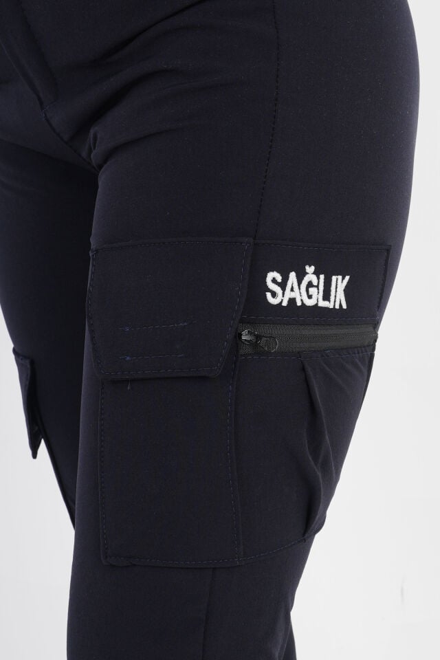 YAZLIK Acil Sağlık Lacivert Outdoor Çok Cepli Likralı Pantolon (Unisex-Slimfit)