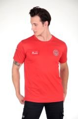 112 Acil Sağlık Comfort Sıfır Yaka Kırmızı T-shirt (Fileli-Unisex)