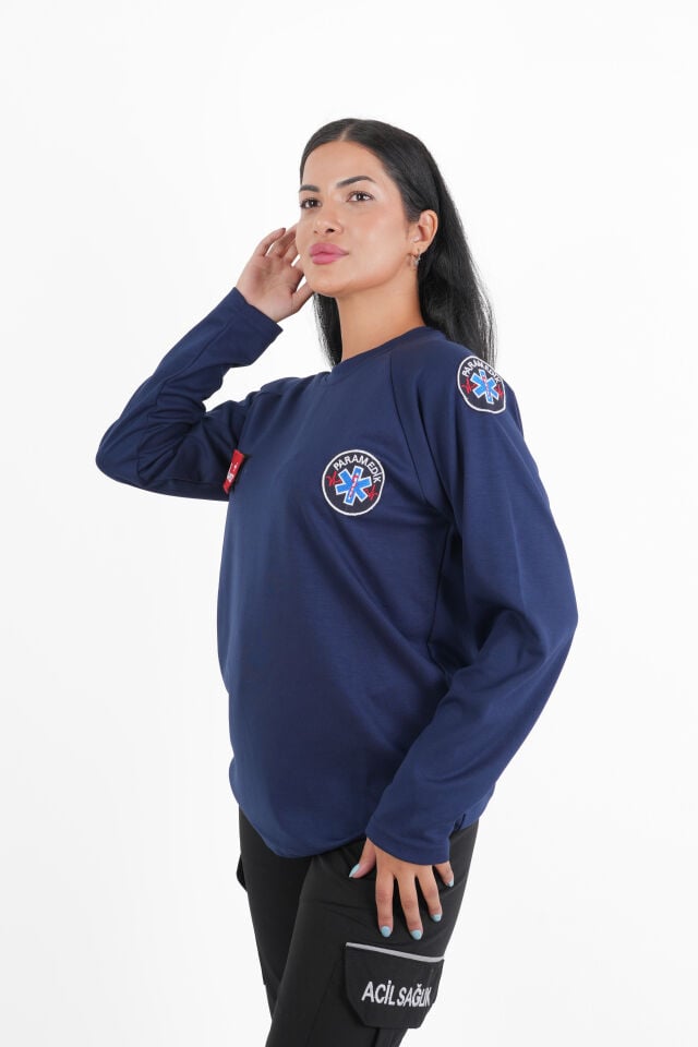 Paramedik Lacivert Oysho Kumaş Sıfır Yaka Swit (Unisex)