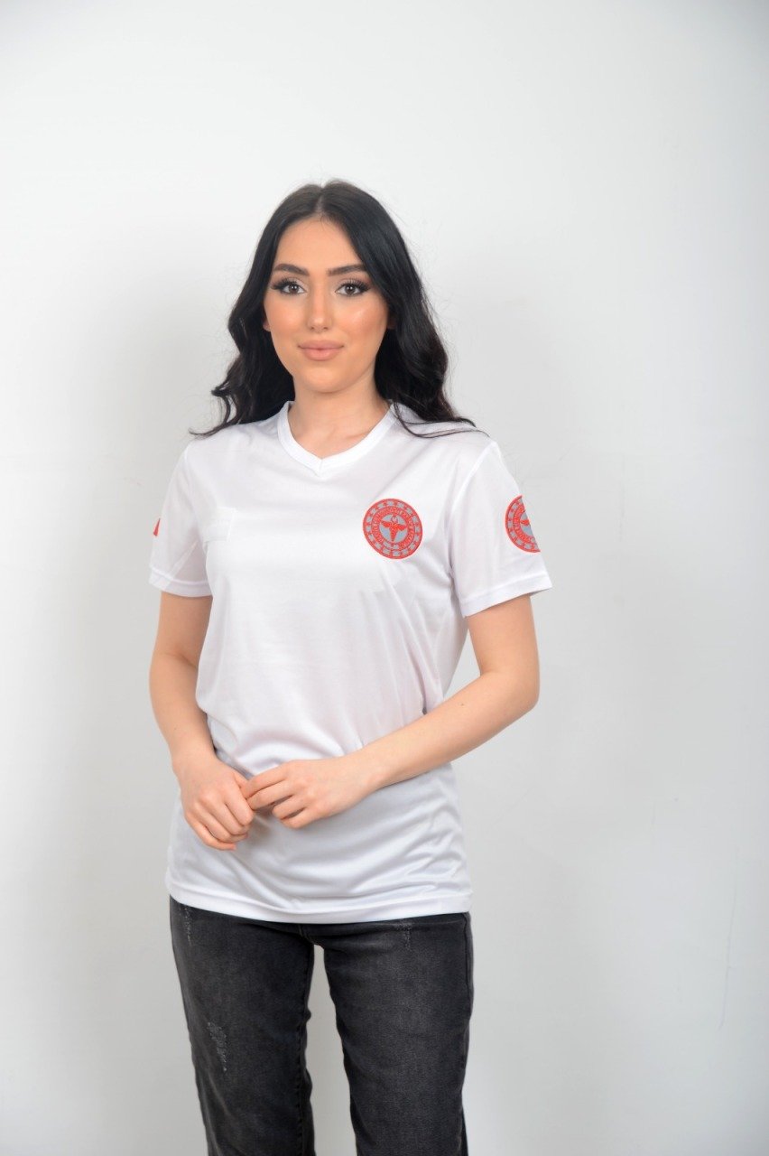 112 Acil Sağlık Beyaz V Yaka Comfort T-shirt (Unisex)