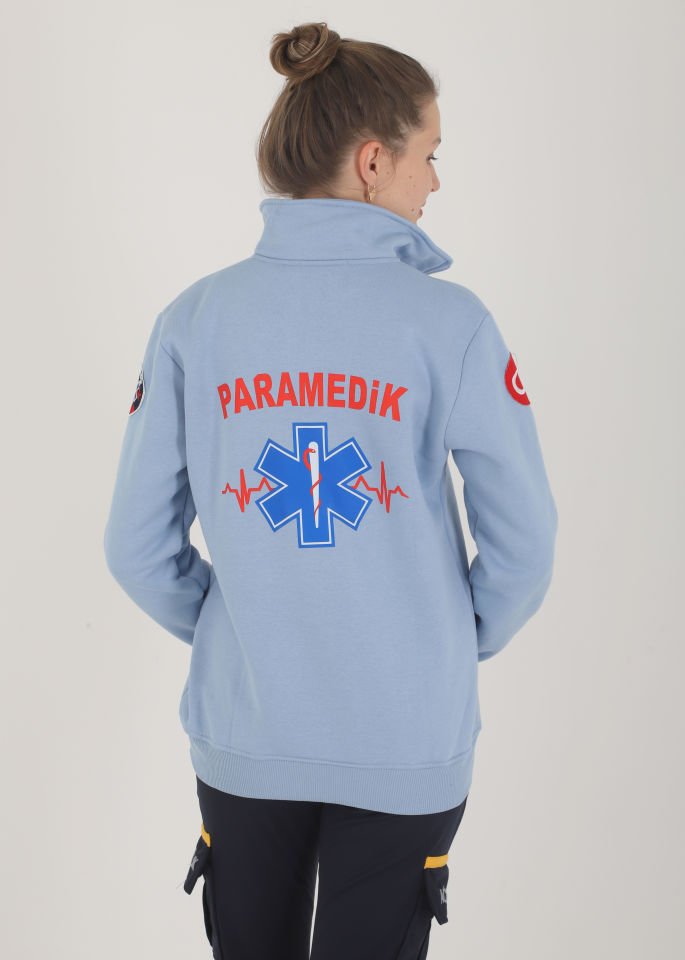 Yeni Paramedik Açık Mavi Fermuarlı Swit (Unisex)