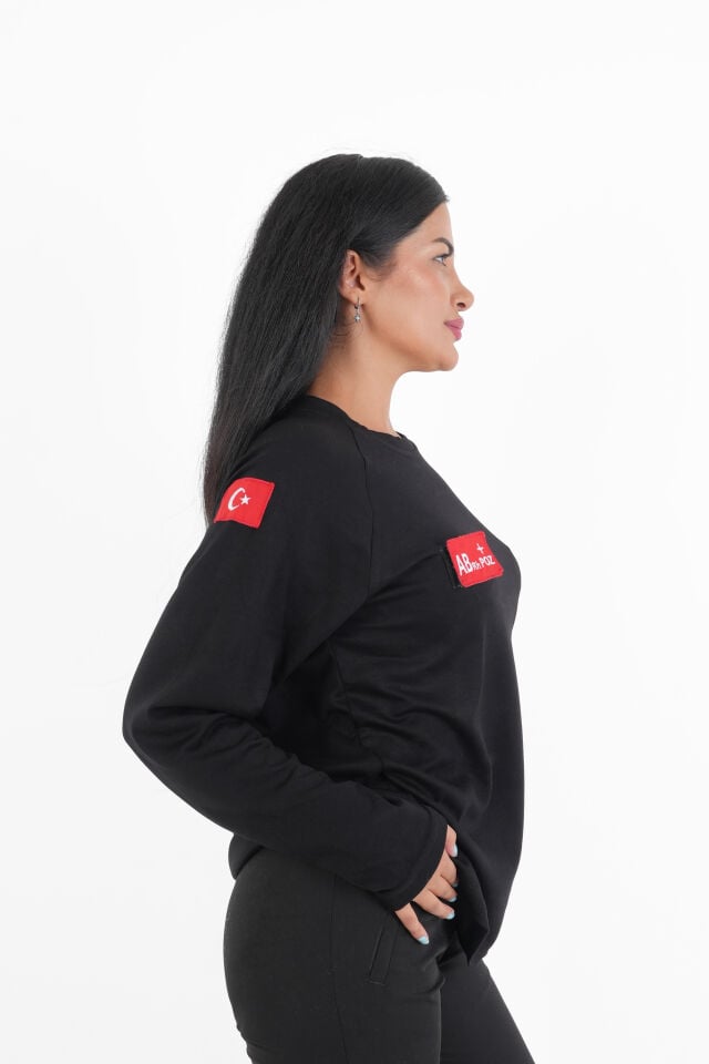 Paramedik Siyah Oysho Kumaş Sıfır Yaka Swit (Unisex)