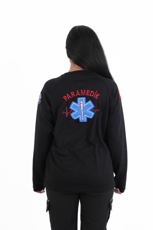 Paramedik Siyah Oysho Kumaş Sıfır Yaka Swit (Unisex)