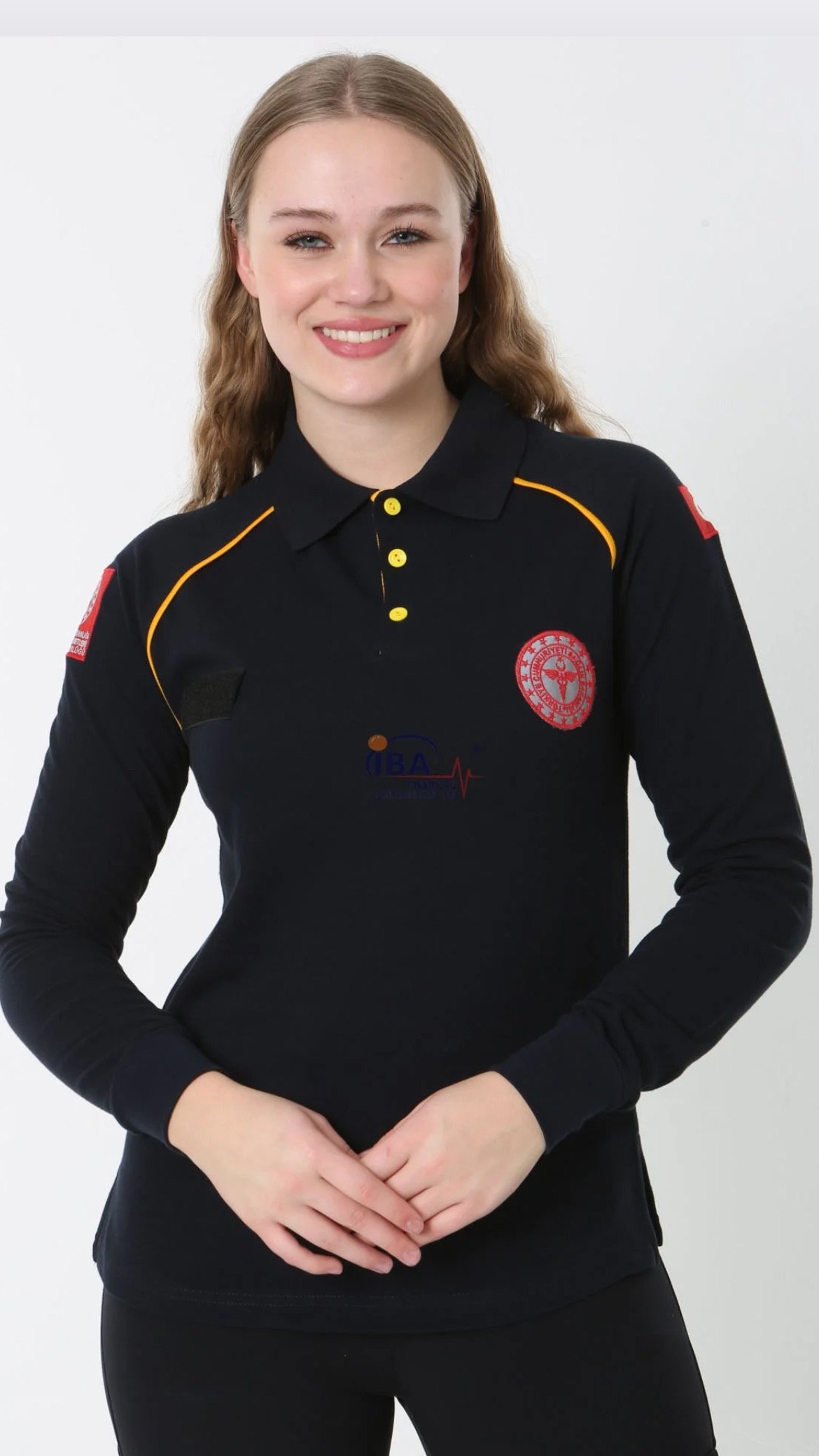 112 Acil Sağlık Lacivert Lacost Uzun Kollu T-shirt (Unisex)