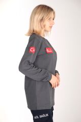 YENİ 112 ACİL SAĞLIK SIFIR YAKA FÜME SWİTH (UNİSEX-2 İPLİK)